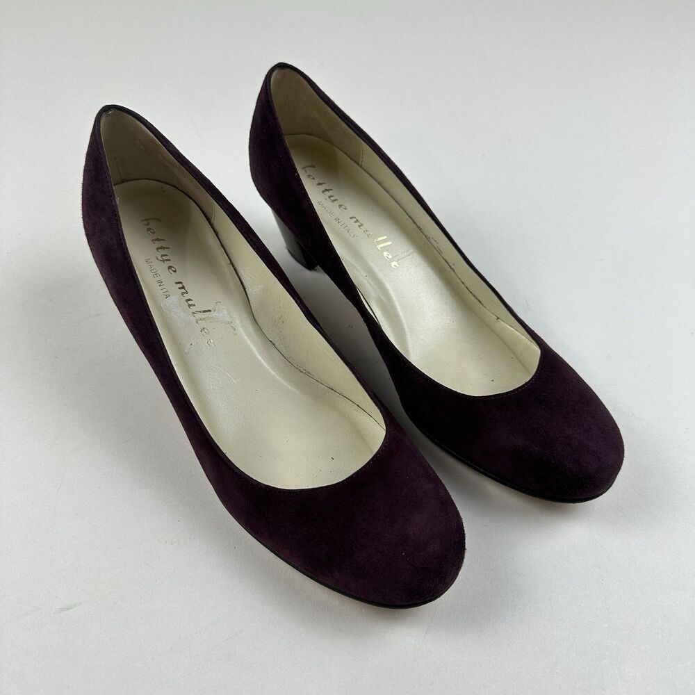 Bettye Muller Shoes Pumps Suede Heels size 6.5 US 36.5 EU Dark Red Burgundy